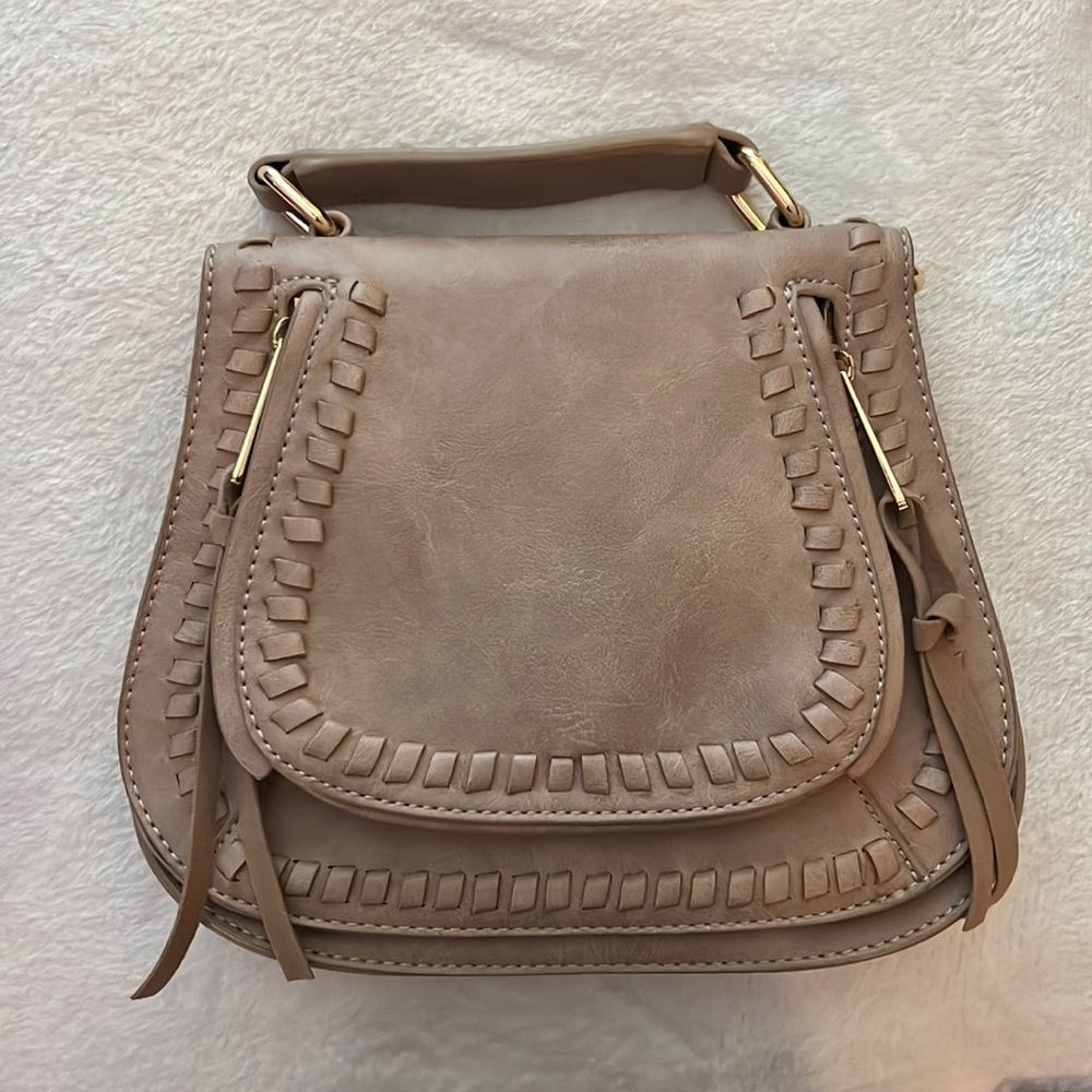 Taupe cross body purse